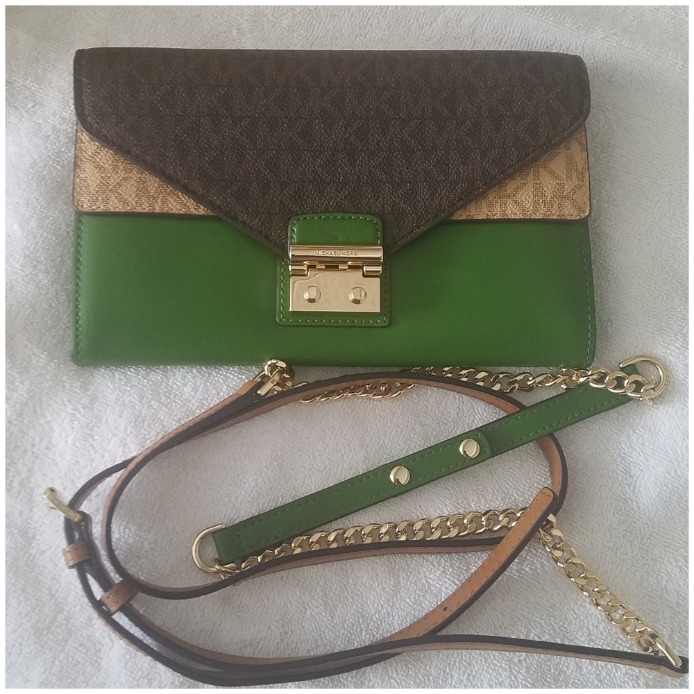 Michael Kors Sloan leather/Monogram crossbody bag